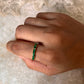 Gold Vermeil Green Onyx Baguette Eternity Band 925 Sterling Silver Ring