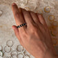 Elysian Stack Black Spinel & White Topaz 925 Sterling Silver Ring