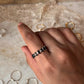 Elysian Stack Black Spinel & White Topaz 925 Sterling Silver Ring