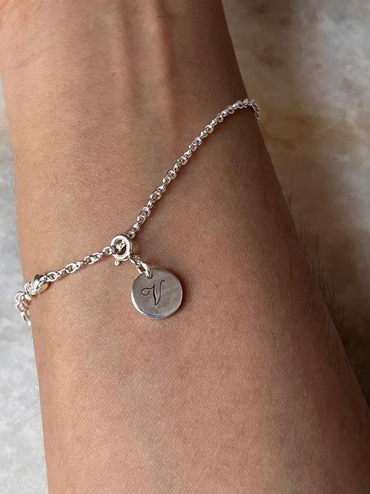 Initial 925 Sterling Silver Bracelet
