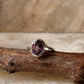 Amethyst Oval Faceted Cross Band 925 Sterling Silver Ring