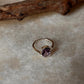 Amethyst Oval Faceted Cross Band 925 Sterling Silver Ring