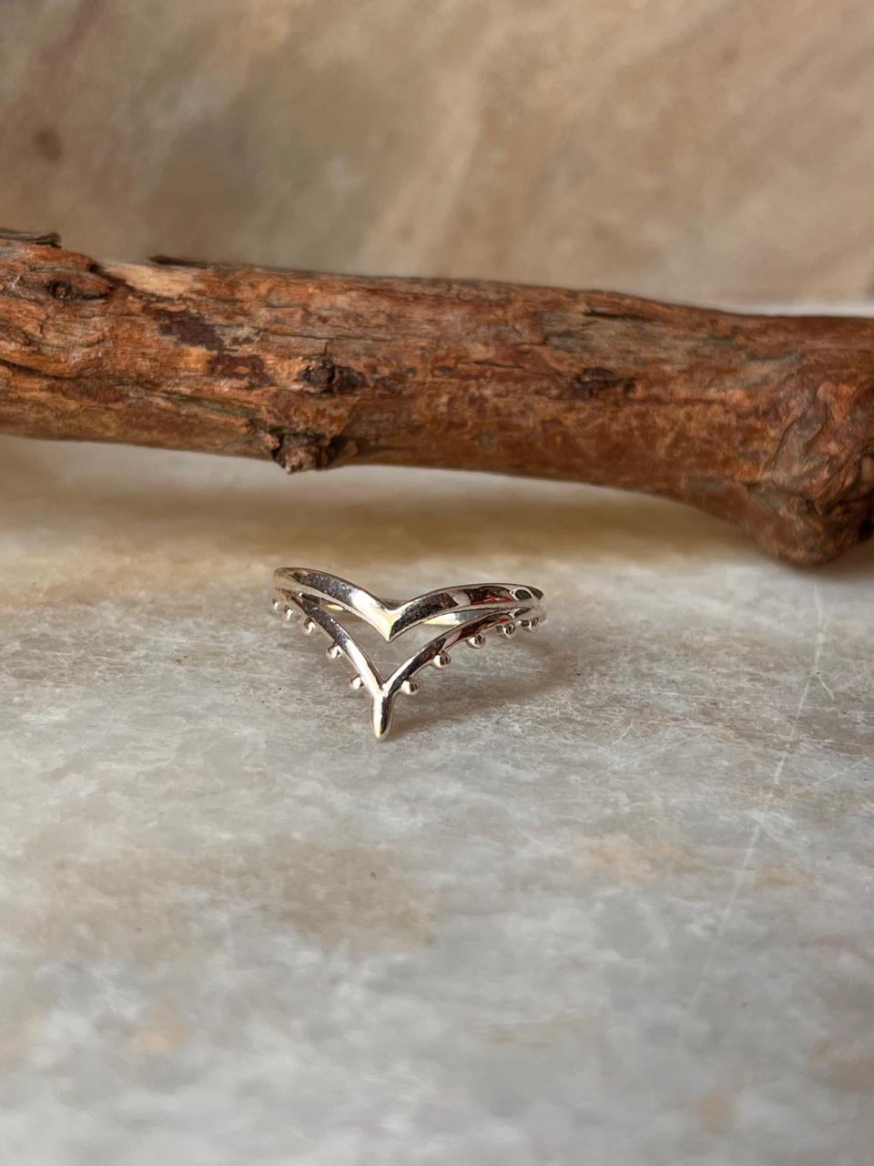 Double Chevron Stack 925 Sterling Silver Ring - Tarakaya Silver