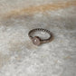 Rose Quartz Rope Band 925 Sterling Silver Ring