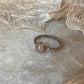 Rose Quartz Rope Band 925 Sterling Silver Ring
