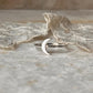 White Enamel Crescent Moon 925 Sterling Silver Ring