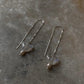 Rainbow moonstone Sui Dhaga earrings with pearl accents  