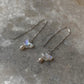 Sterling silver threader earrings featuring moonstone butterfly and pearls