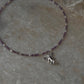 Amethyst & Fresh Water Rice Pearl Natural Crystal With Cherub Angel Charm 925 Sterling Silver Choker Necklace