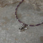 Amethyst & Fresh Water Rice Pearl Natural Crystal With Cherub Angel Charm 925 Sterling Silver Choker Necklace