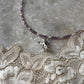 Amethyst & Fresh Water Rice Pearl Natural Crystal With Cherub Angel Charm 925 Sterling Silver Choker Necklace