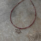 Pink Tourmaline Natural Crystal With Lotus Charm 925 Sterling Silver Choker Necklace