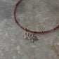 Pink Tourmaline Natural Crystal With Lotus Charm 925 Sterling Silver Choker Necklace