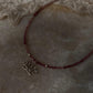 Pink Tourmaline Natural Crystal With Lotus Charm 925 Sterling Silver Choker Necklace