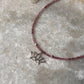 Pink Tourmaline Natural Crystal With Lotus Charm 925 Sterling Silver Choker Necklace