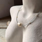 Baroque Pearl , Aquamarine & Fresh Water Pearls 925 Sterling Silver Choker Necklace