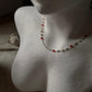 Red Onyx and pearl handcrafted necklace in 925 sterling silver  