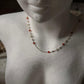 Elegant red onyx and pearl necklace in sterling silver  