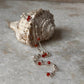 Artisan necklace with pearls and red onyx in sterling silver