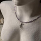 Amethyst & Fresh Water Rice Pearl Natural Crystal With Cherub Angel Charm 925 Sterling Silver Choker Necklace