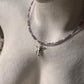 Amethyst & Fresh Water Rice Pearl Natural Crystal With Cherub Angel Charm 925 Sterling Silver Choker Necklace