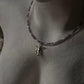 Amethyst & Fresh Water Rice Pearl Natural Crystal With Cherub Angel Charm 925 Sterling Silver Choker Necklace