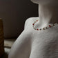 Sterling silver necklace with red onyx beads and pearls