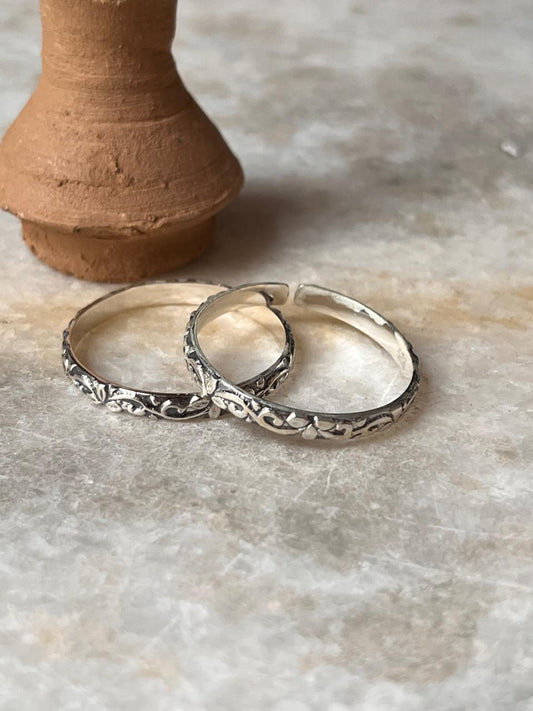 Vintage Motif Thumb 925 Sterling Silver Toe Ring - Tarakaya Silver
