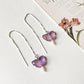 Amethyst butterfly and pearl threader earrings in 925 silver  