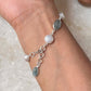 925 sterling silver bracelet with kyanite and pearls  