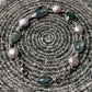  Freshwater pearl and kyanite beaded silver bracelet  