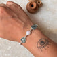 Elegant kyanite gemstone bracelet with freshwater pearls  