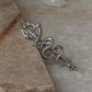 Serpent Wrapped Trishul Trident Pendant in Solid Sterling Silver  