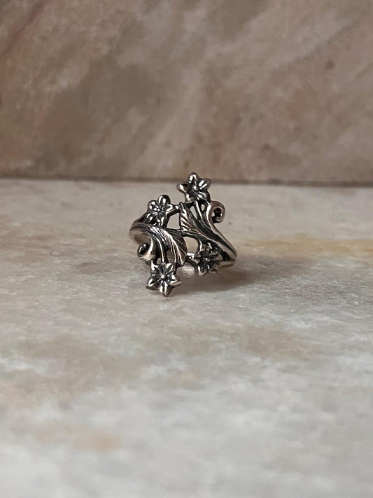 Detailed Forest Vintage 925 Sterling Silver Ring