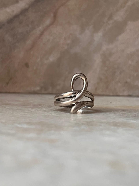 Sculpture Knot 925 Sterling Silver Ring close-up 