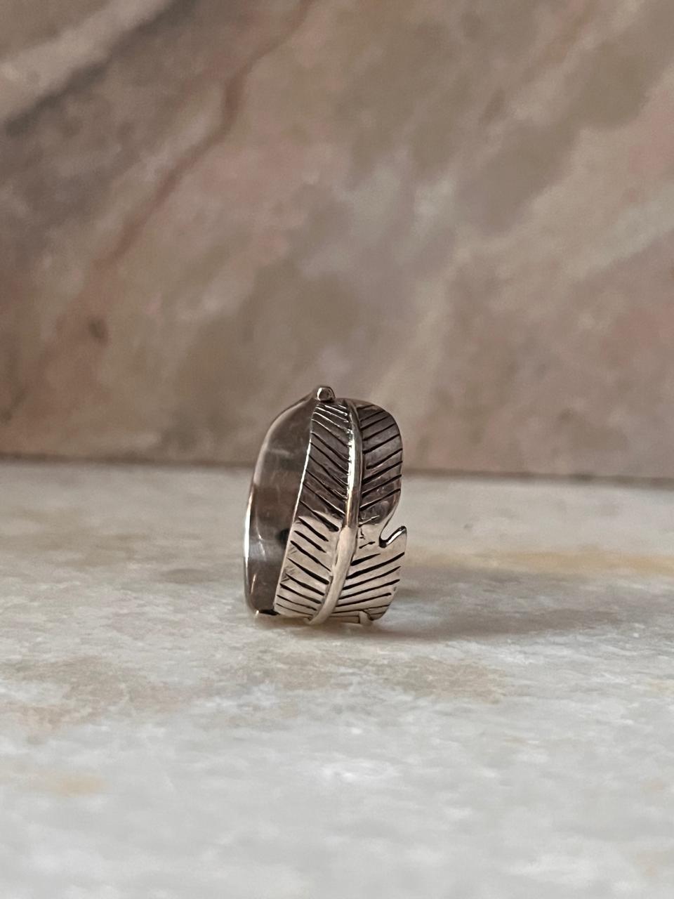 Feather Wrap Adjustable 925 Sterling Silver Ring