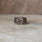 Vintage Chunky Fleur Unisex Band 925 Sterling Silver Ring