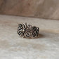 Vintage Chunky Fleur Unisex Band 925 Sterling Silver Ring
