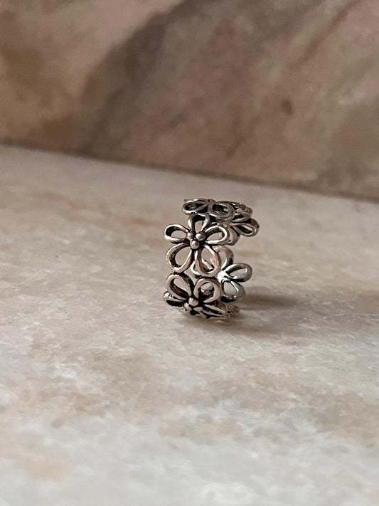 Bloom Floral Adjustable 925 Sterling Silver Ring
