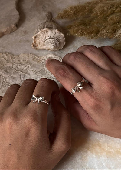 925 Sterling Silver 3D Bow Design Ring