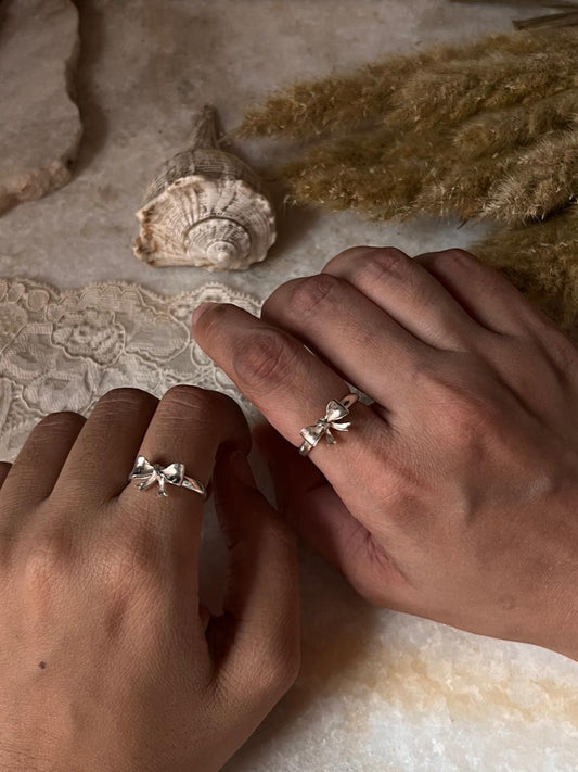 925 Sterling Silver 3D Bow Design Ring