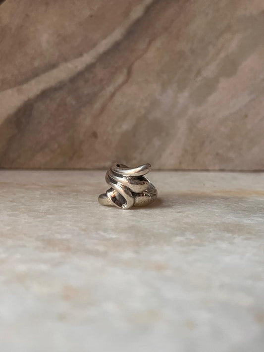 Motif Sculpture Knot 925 Sterling Silver Ring