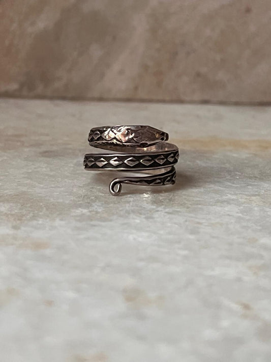 Snake / Serpent Small Wrap 925 Sterling Silver Ring