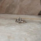 Delicate floral leaf sterling silver ring for women  