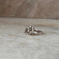 Nature-inspired flower and leaf silver ring