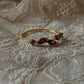 Gold Vermeil Rhodolite Garnet Leafy Minimal 925 Sterling Silver Ring