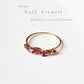 Gold Vermeil Rhodolite Garnet Leafy Minimal 925 Sterling Silver Ring