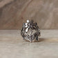Big Floral Garden Chunky 925 Sterling Silver Ring front view  