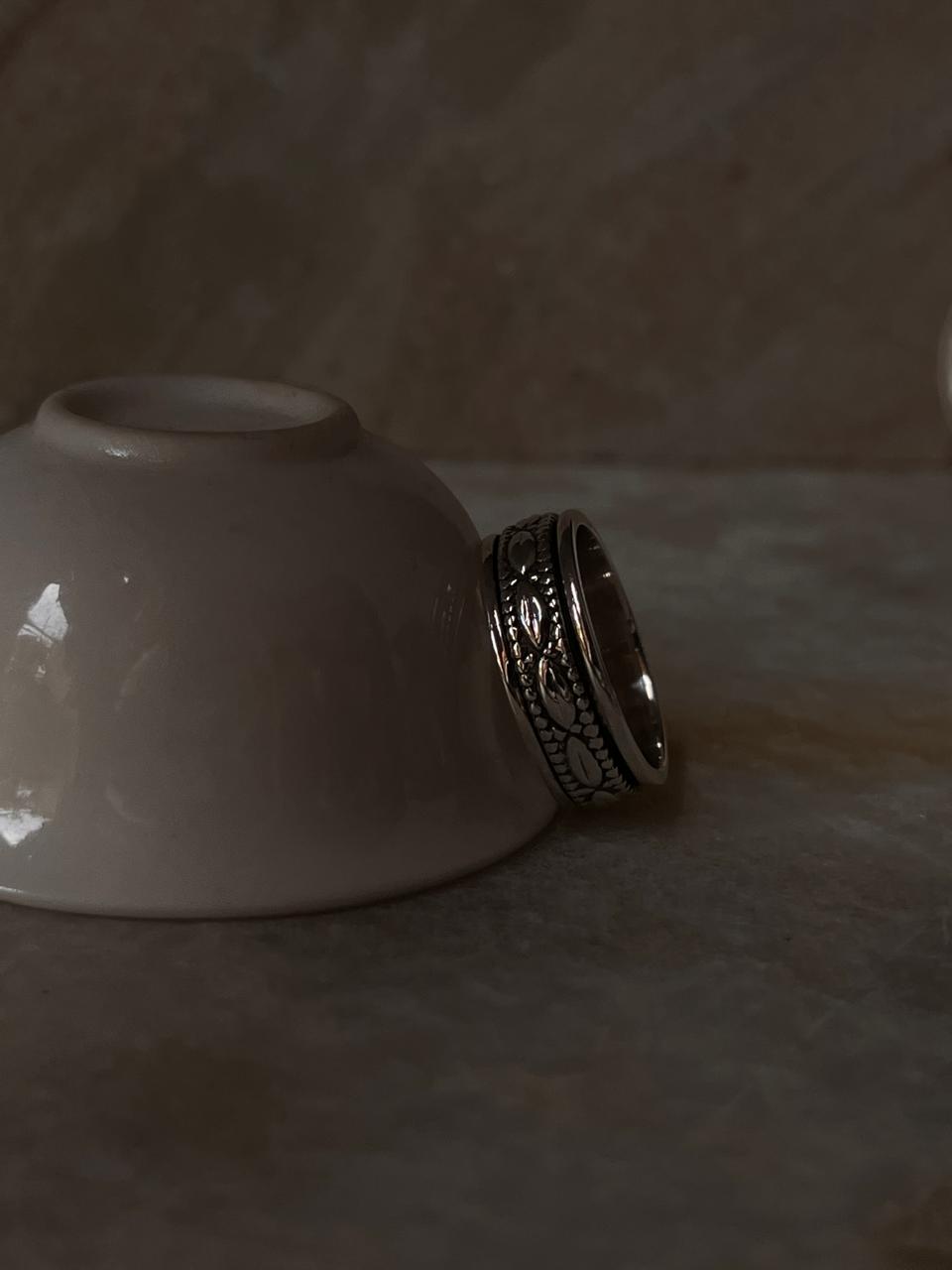 Tribal Rawa Spinner Band 925 Sterling Silver Ring