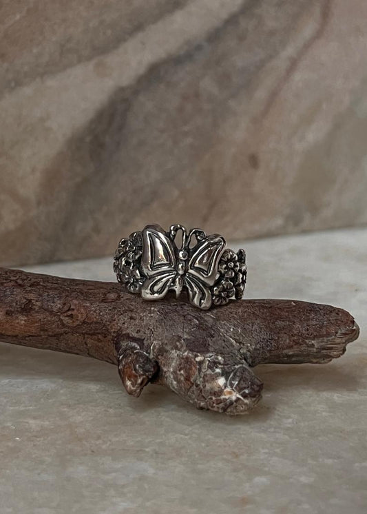 Whimsical Butterfly Forest Ring in 925 Sterling Silver